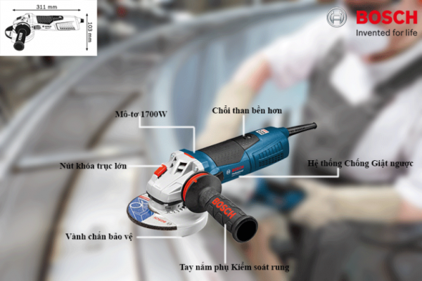 Máy mài góc Bosch GWS 17-150CI 2 Máy mài góc Bosch GWS 17-150CI