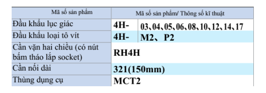 BỘ TUÝP MŨI LỤC GIÁC TONE 400M (1/2inch, 3-17mm)