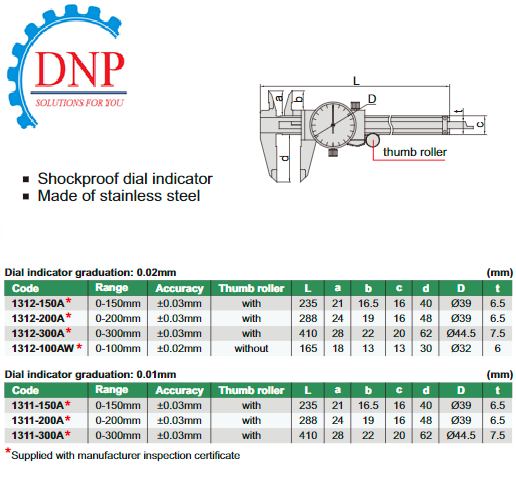 thietbicn.1311-300A(1) Thước cặp đồng hồ INSIZE 1311-300A