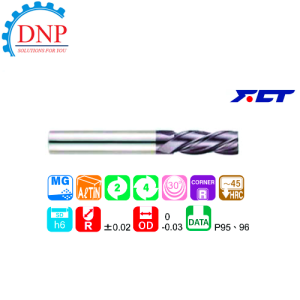 Dao phay ngón FCT GMSR-4 D10 x R1.5 D10 x R1.5 x 25 x 10 x 100 FCT